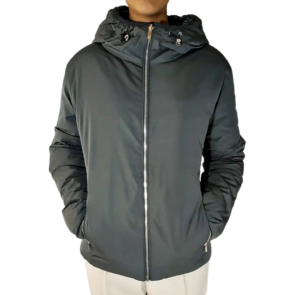 Piumino corto reversibile grigio LINDA