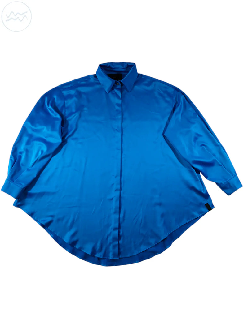 Cobalt Blue Satin Shirt