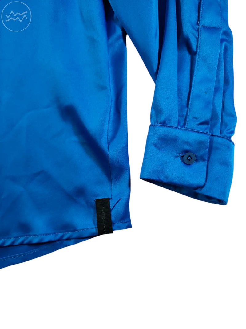 Cobalt Blue Satin Shirt