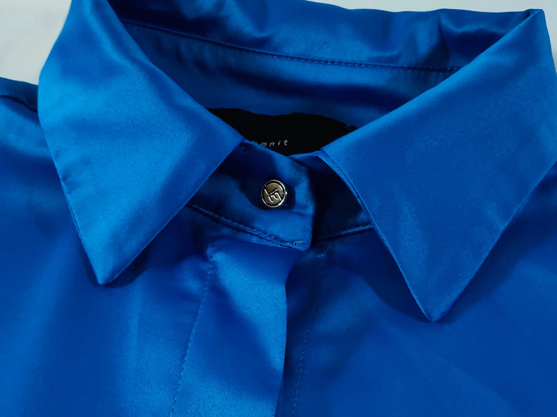 Cobalt Blue Satin Shirt