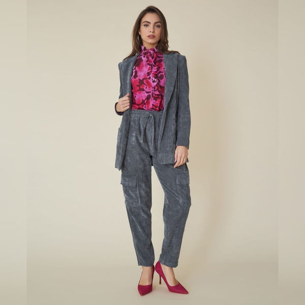 Modern Grey Velvet Set