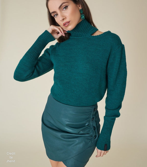 Minigonna color smeraldo