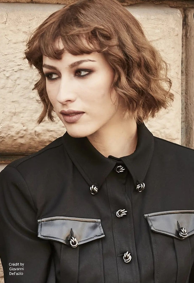 Black Jacket With Jeweled Buttons