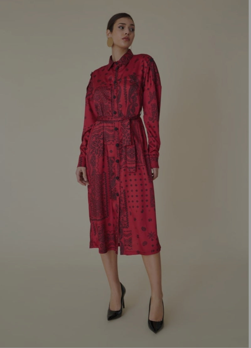 Bandana Fancy Printed Long Dress