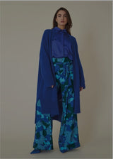 Cobalt Blue Satin Shirt