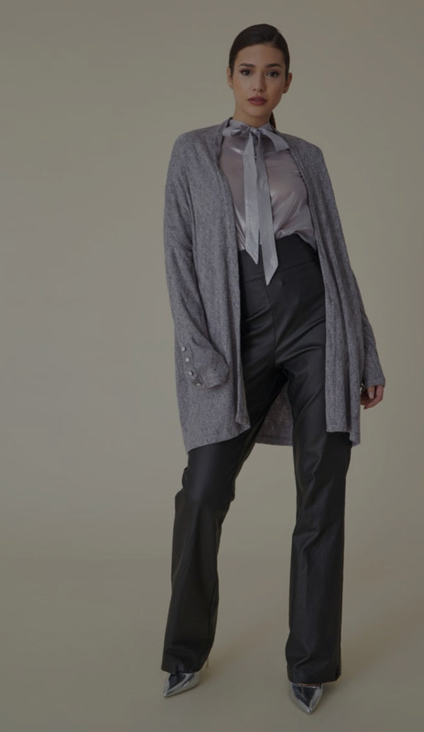 Cardigan lungo grigio