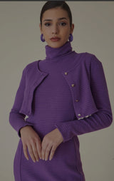 Cardigan lavorato a maglia viola