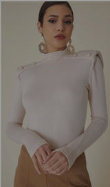 Beige Shouldered Sweater