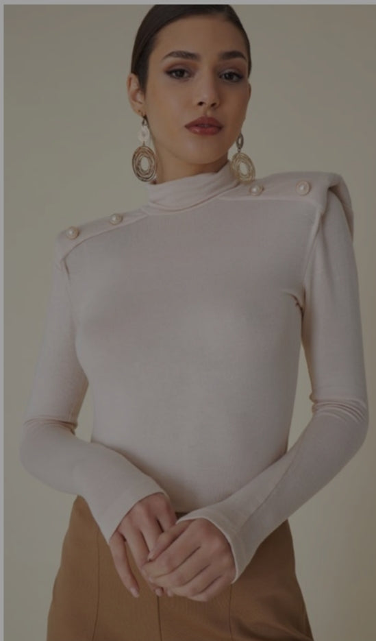 Beige Shouldered Sweater