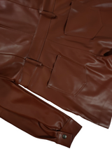 Tuta in ecopelle con pantaloni corti