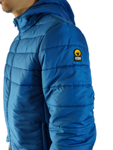 KELLER 100% recycled blue technical down jacket
