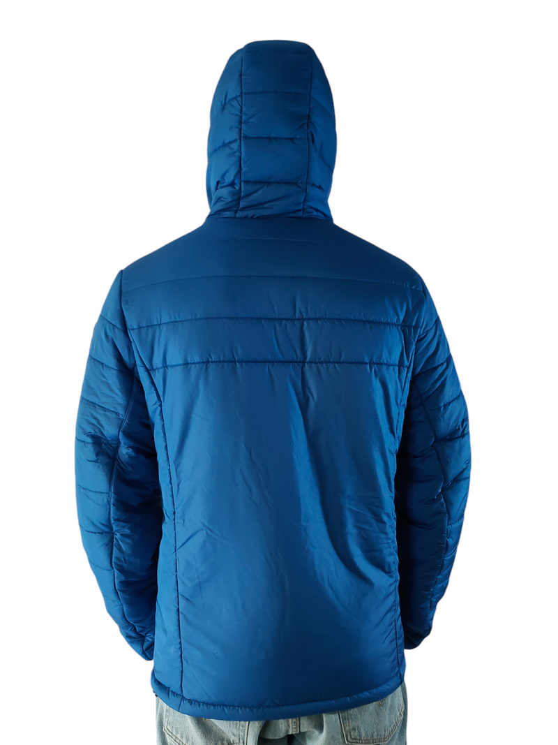 KELLER 100% recycled blue technical down jacket