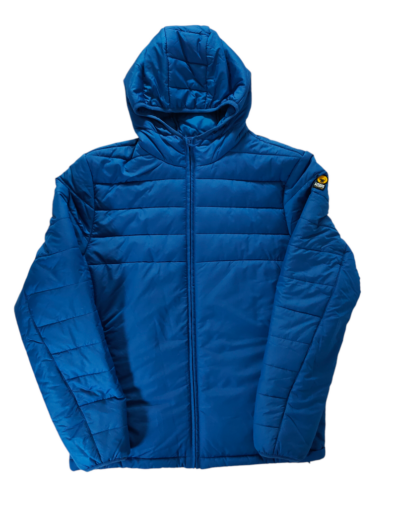 KELLER 100% recycled blue technical down jacket
