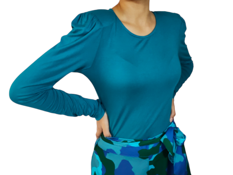 Elegante body verde acqua con spalline