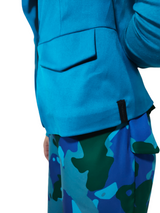 Gilet senza maniche blu con fodera mimetica