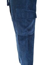 Pantaloni casual a coste blu