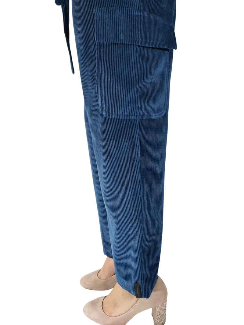 Pantaloni casual a coste blu