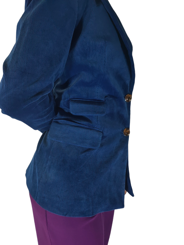 Blazer in velluto blu