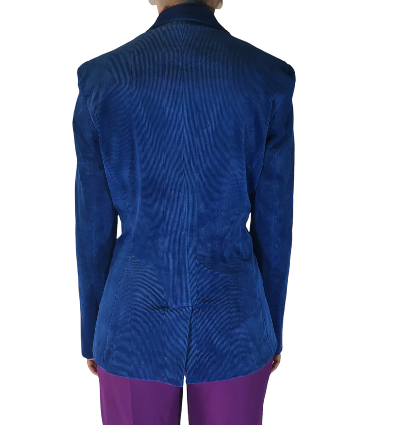 Blazer in velluto blu