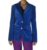 Blazer in velluto blu