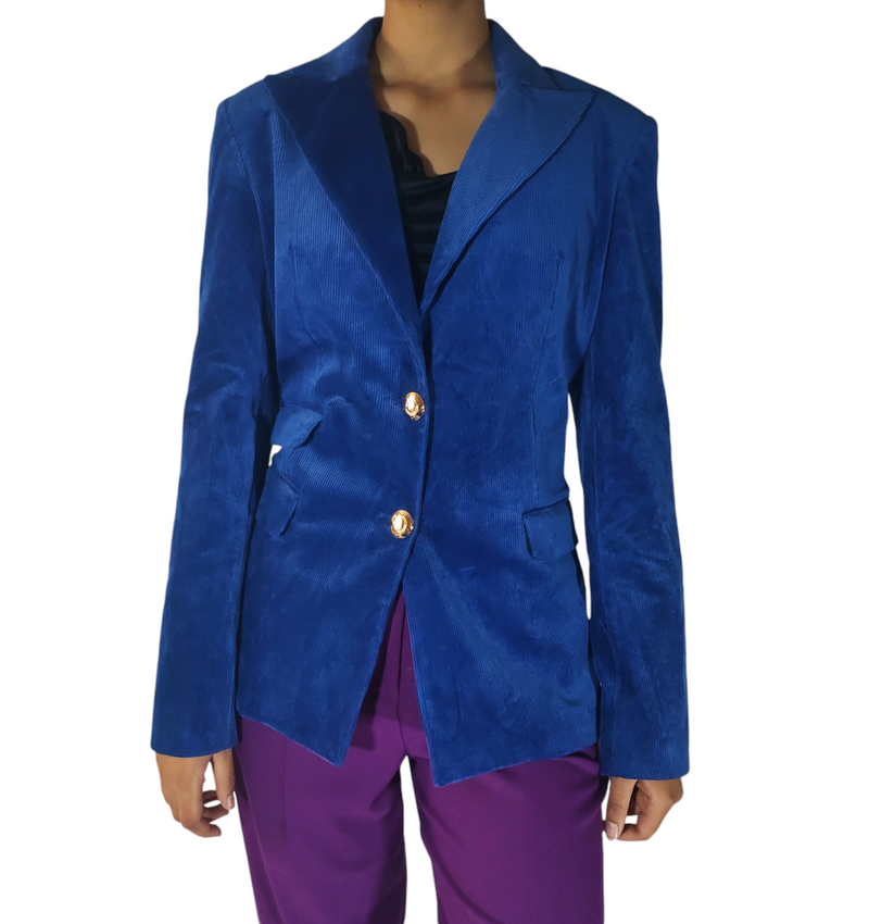 Blazer in velluto blu