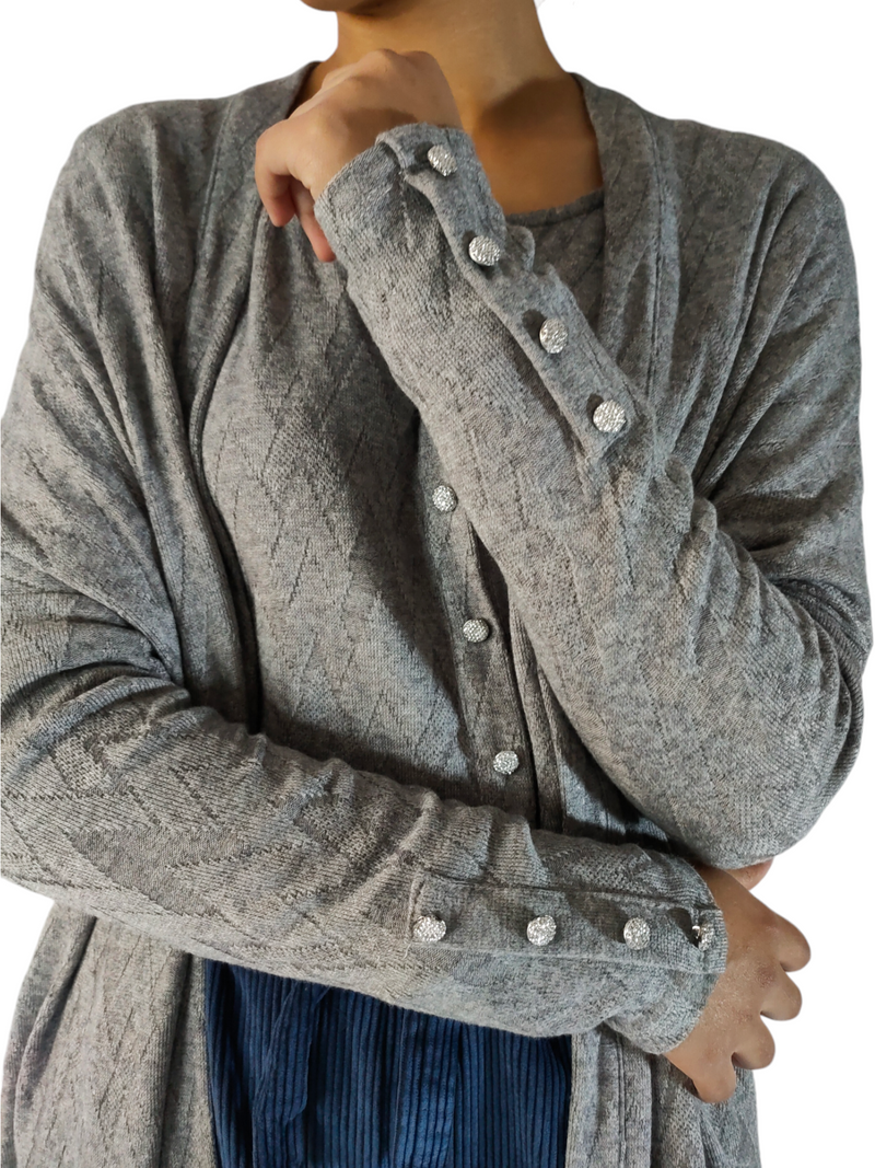Cardigan lungo grigio