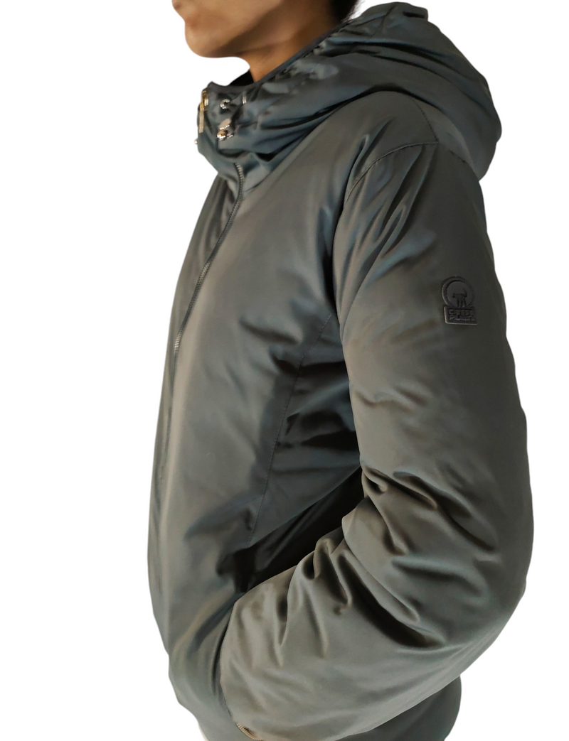 Piumino corto reversibile grigio LINDA