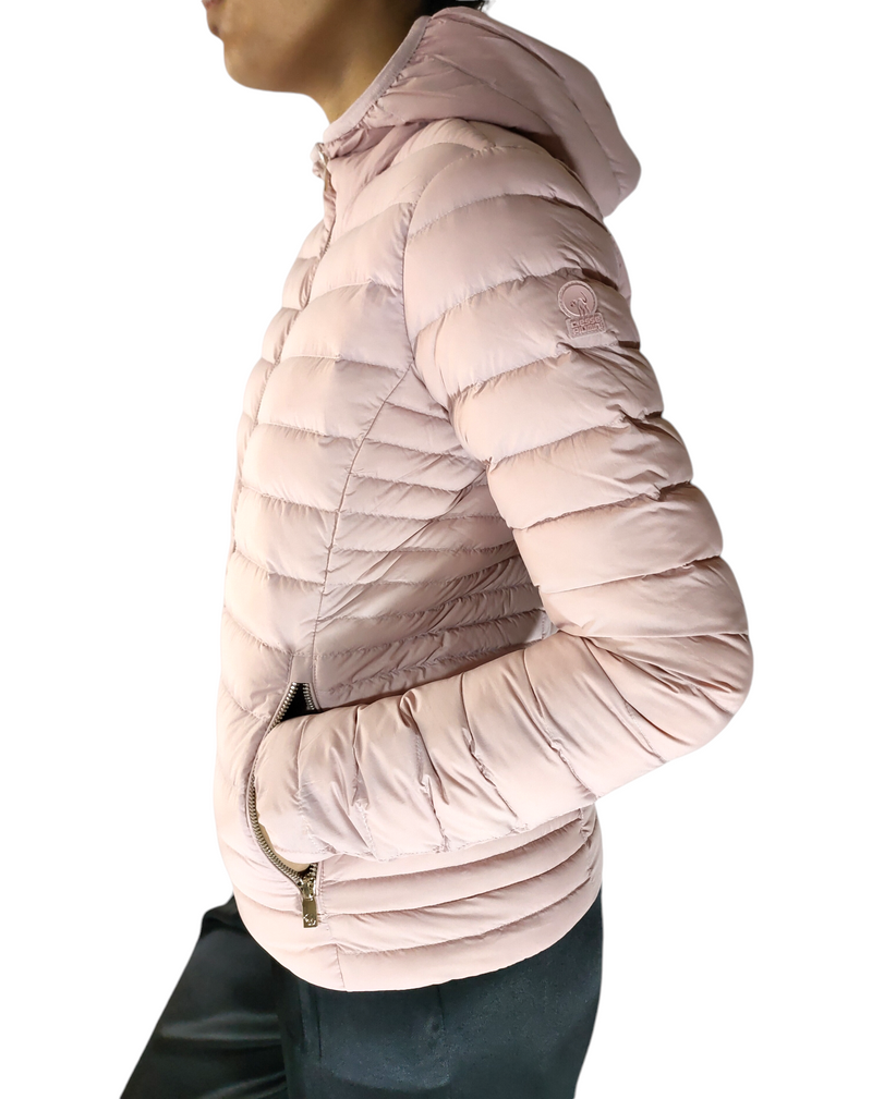 Piumino rosa chiaro 100 grammi con cappuccio AGHATA