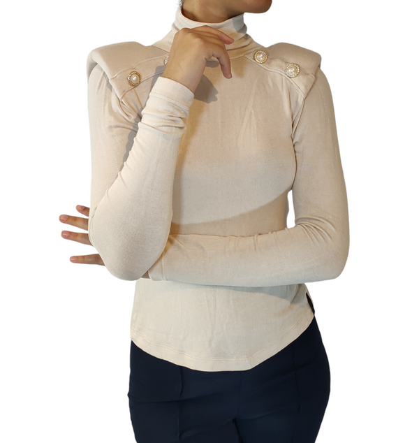 Beige Shouldered Sweater