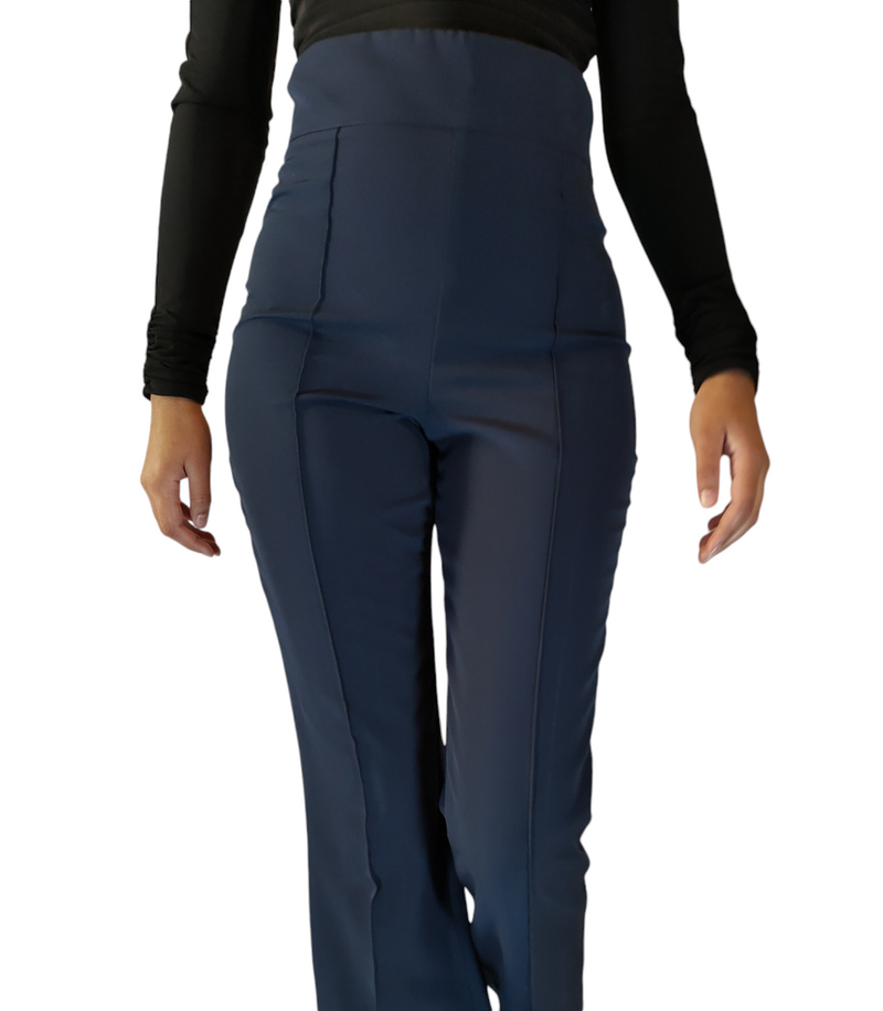 Midnight Blue High Waisted Flared Pants