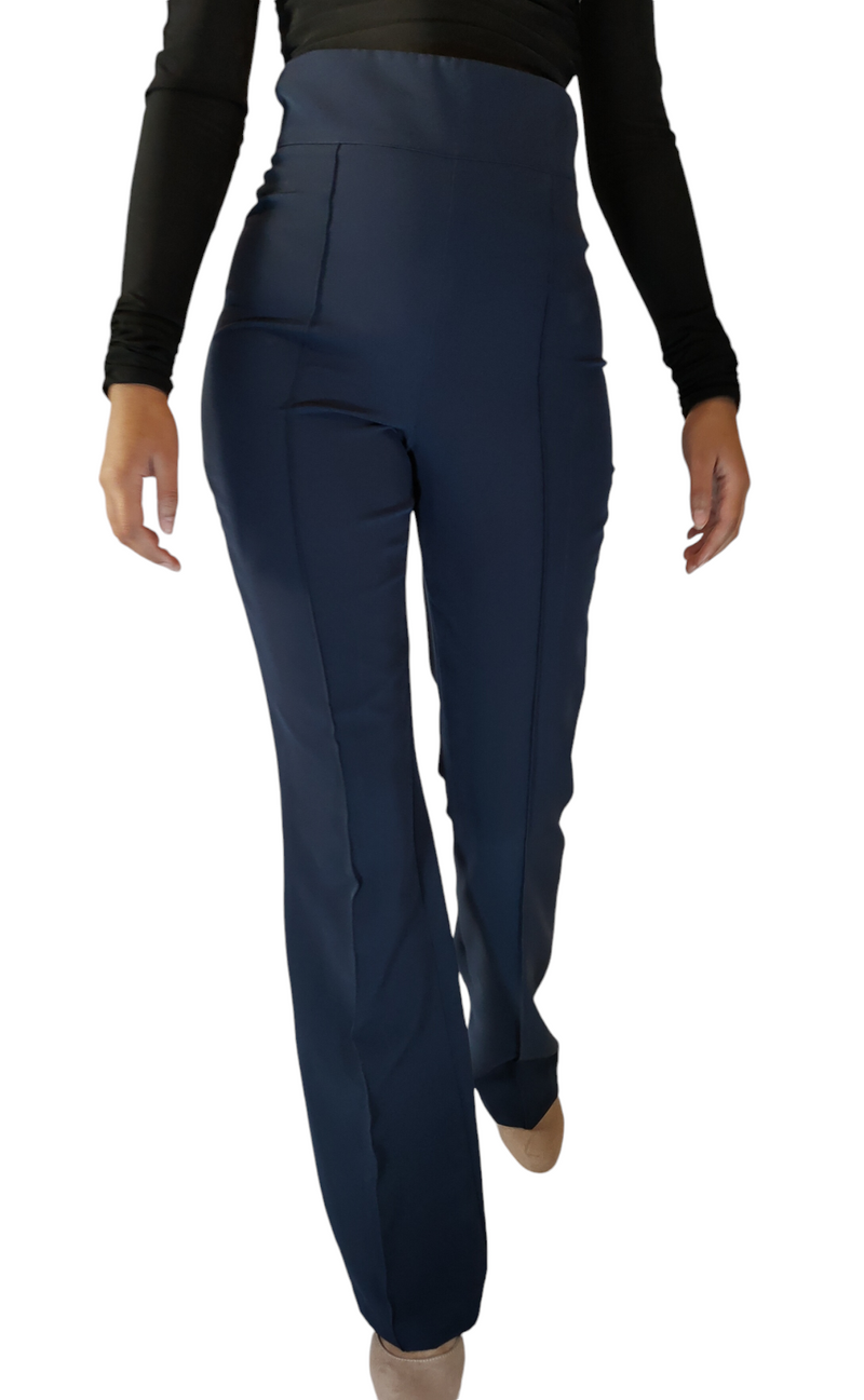 Midnight Blue High Waisted Flared Pants