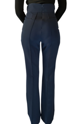 Midnight Blue High Waisted Flared Pants