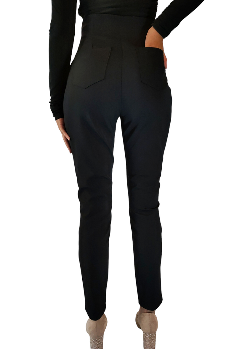 Black Elegant High Waist Pants