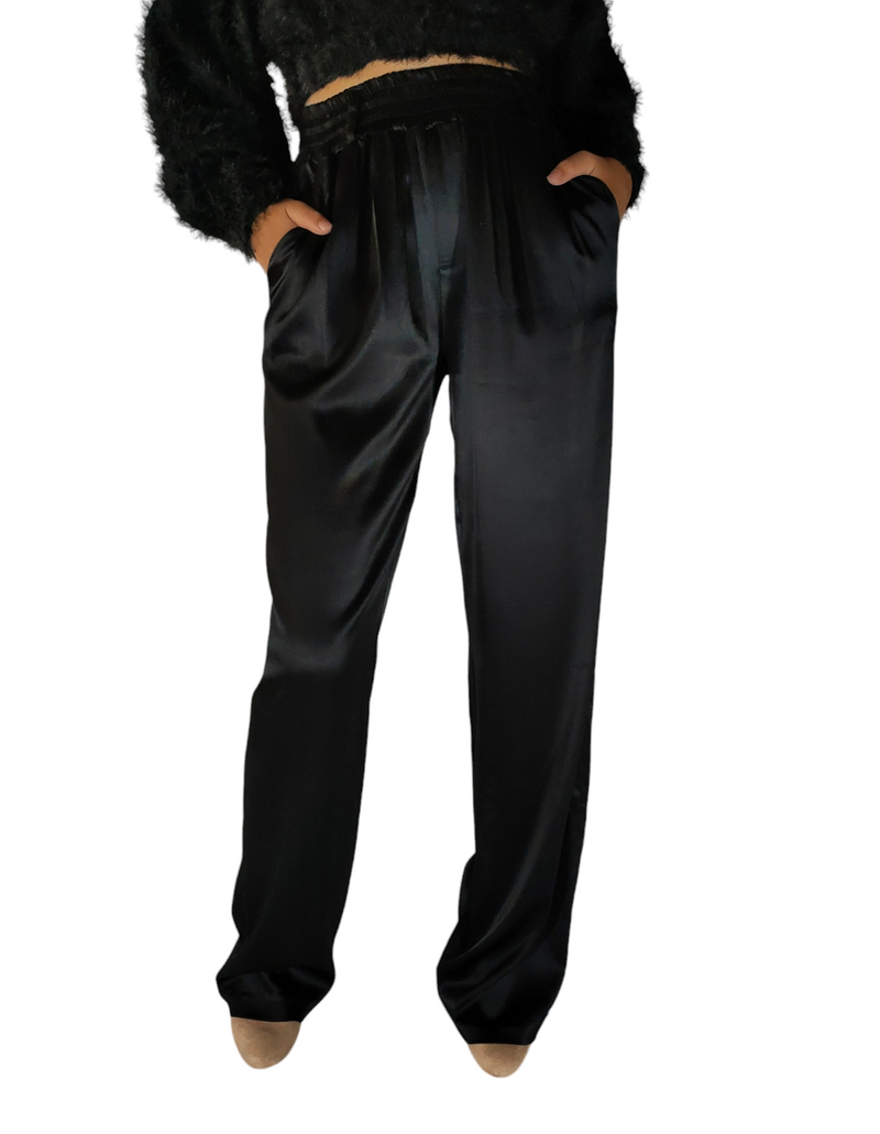 Elegant Purple Satin Pants