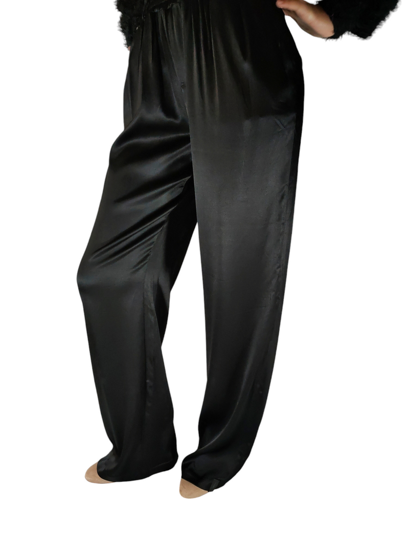 Elegant Purple Satin Pants