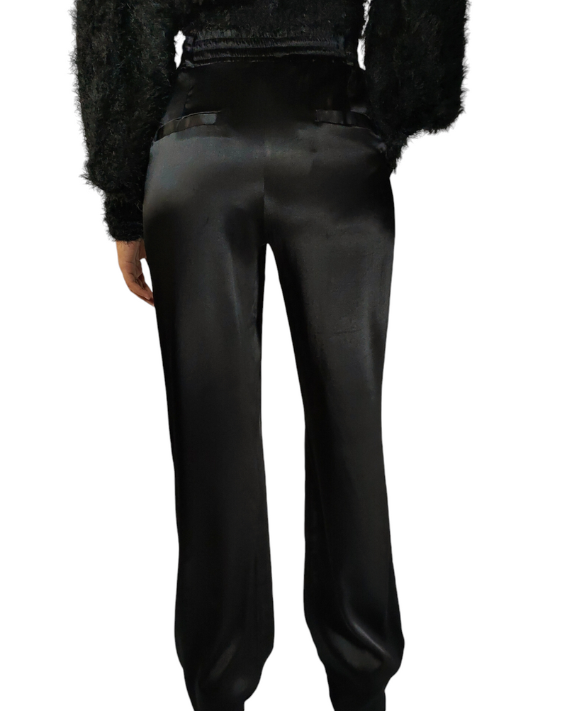 Elegant Purple Satin Pants