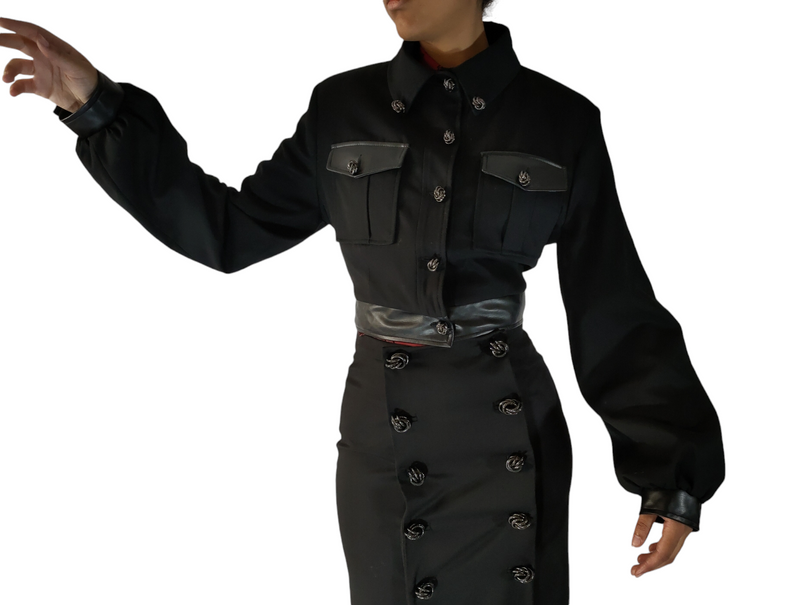 Black Jacket With Jeweled Buttons