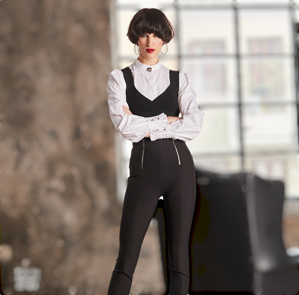 Black Elegant High Waist Pants