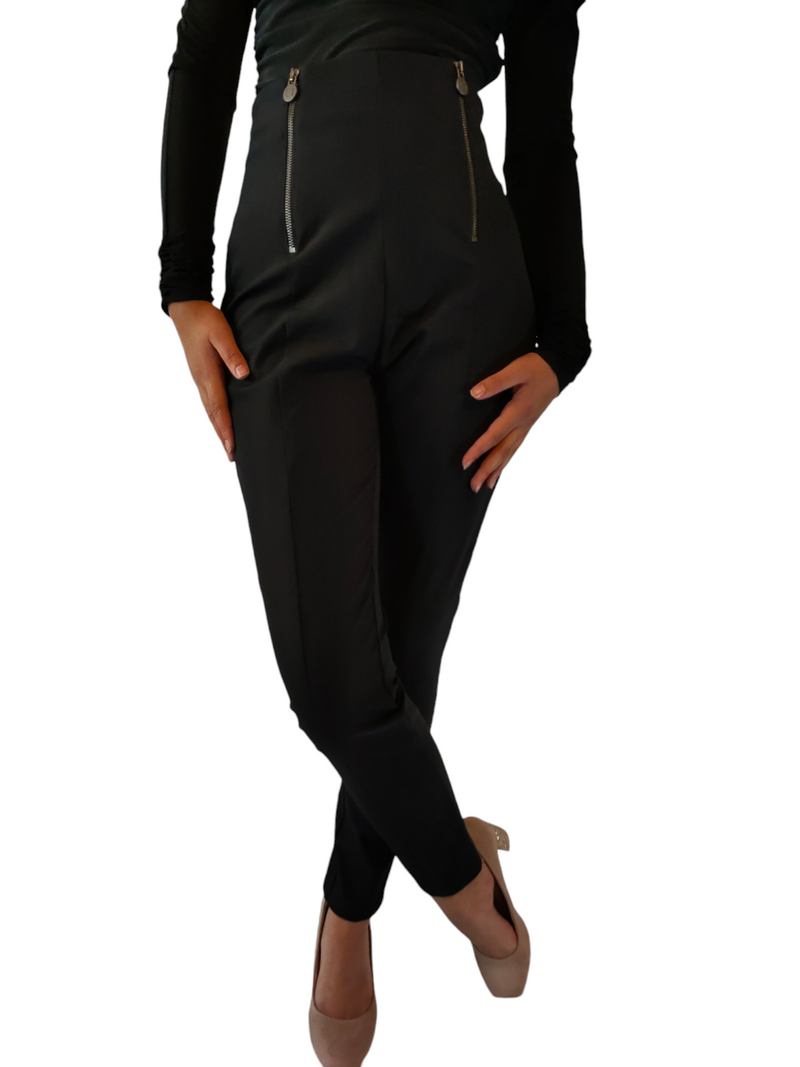 Black Elegant High Waist Pants