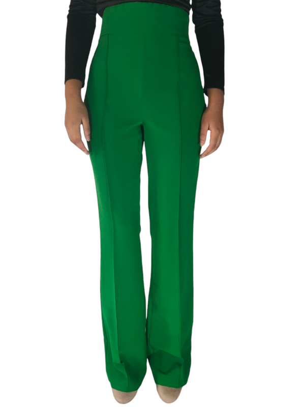 Pantalon Vert Évasé Chic