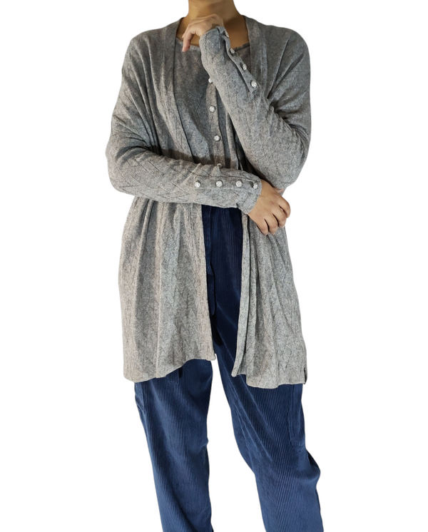 Cardigan lungo grigio