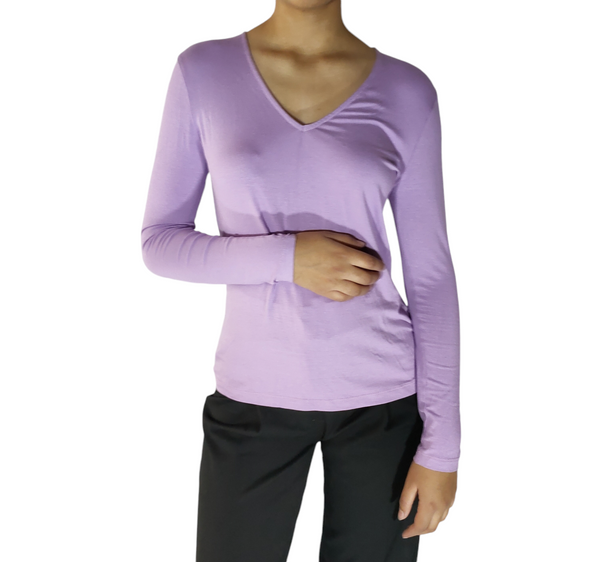 T-shirt a maniche lunghe lilla