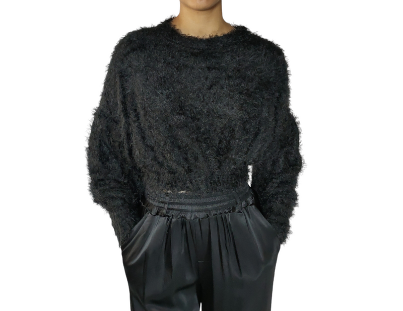 Black Mohair Effect Doudou Sweater