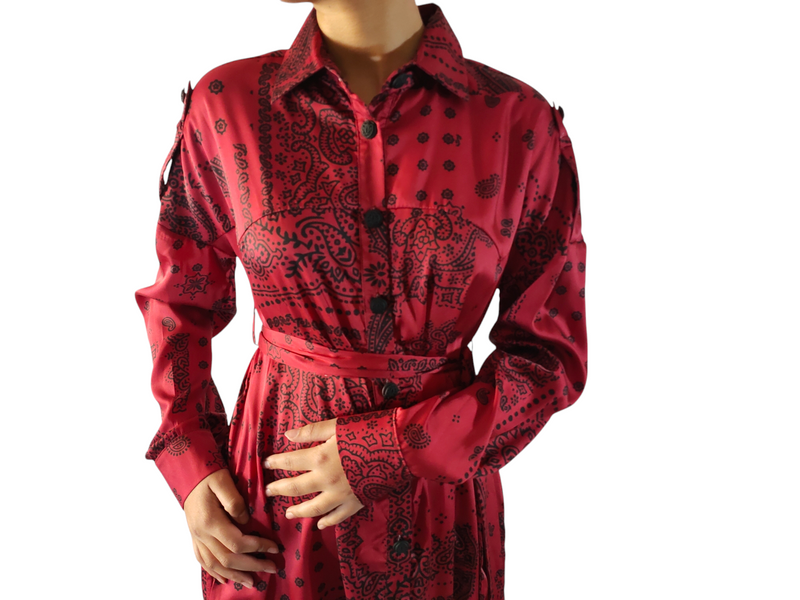 Bandana Fancy Printed Long Dress