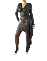 Elegant Black Draped Dress