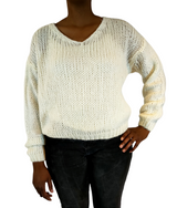 Comfortable White Knitted Sweater