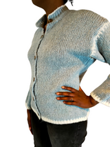 Comodo cardigan in lana blu