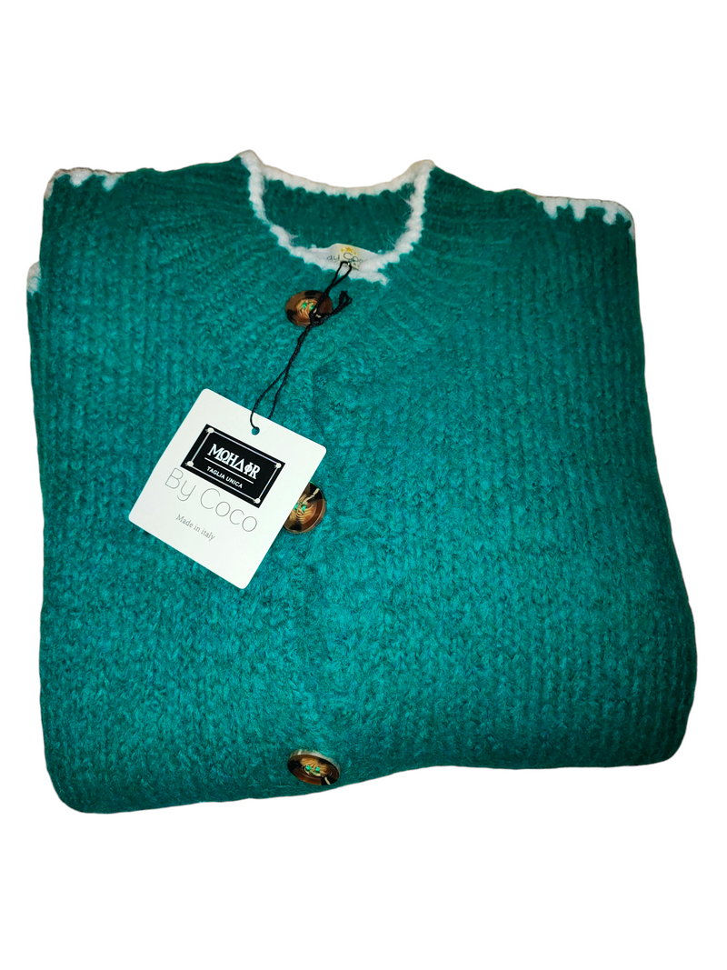 Comodo cardigan in lana blu
