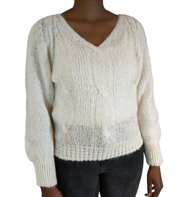 Cozy ecru mohair sweater