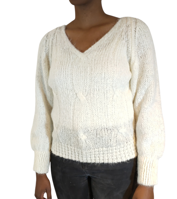 Cozy ecru mohair sweater